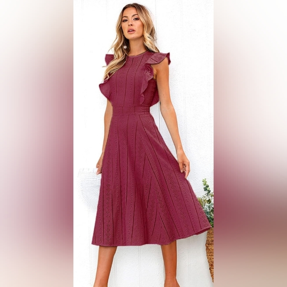 Elegant Burgundy Sleeveless Dress